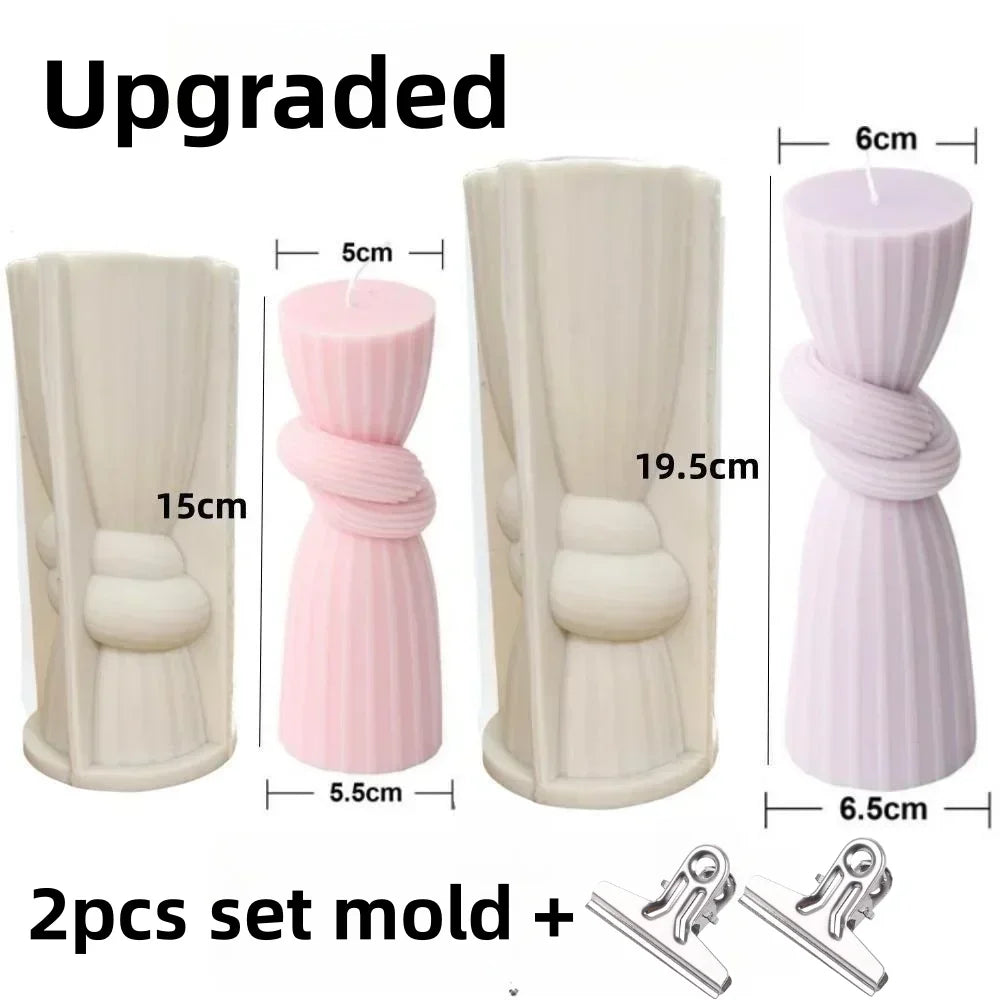 Wave cylindrical candle mold