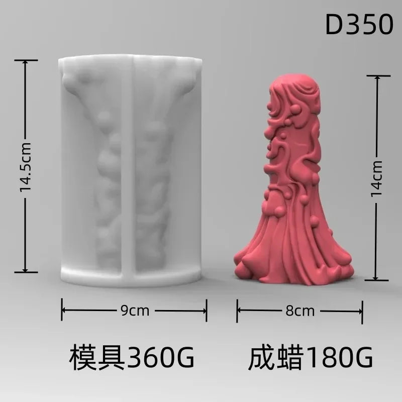 Wave cylindrical candle mold