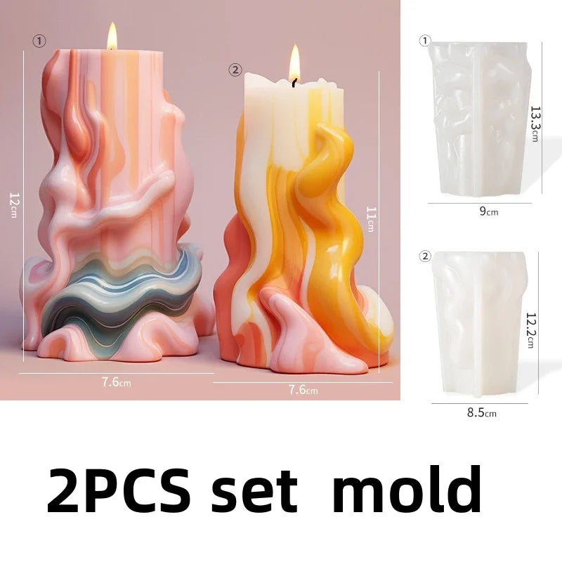 Wave cylindrical candle mold