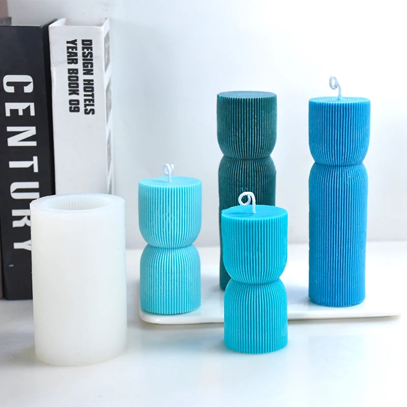 Wave cylindrical candle mold