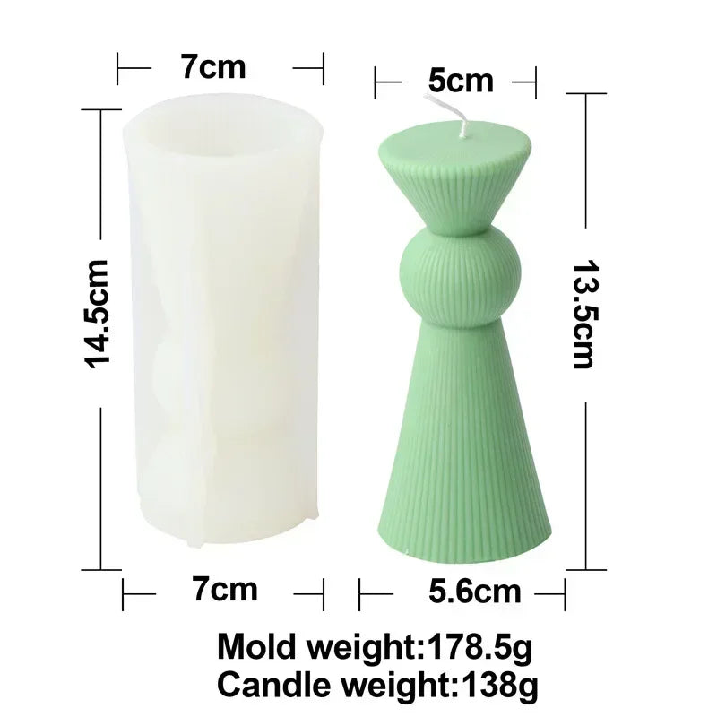 Wave cylindrical candle mold