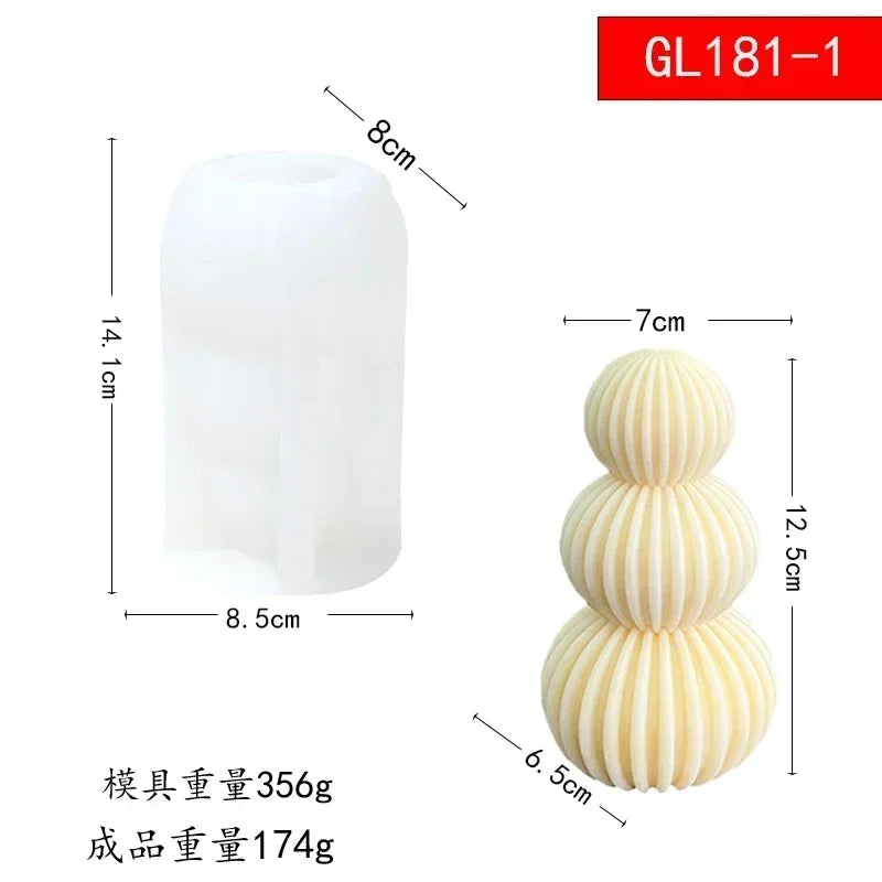 Wave cylindrical candle mold