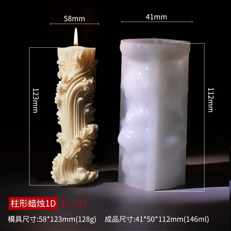 Wave cylindrical candle mold