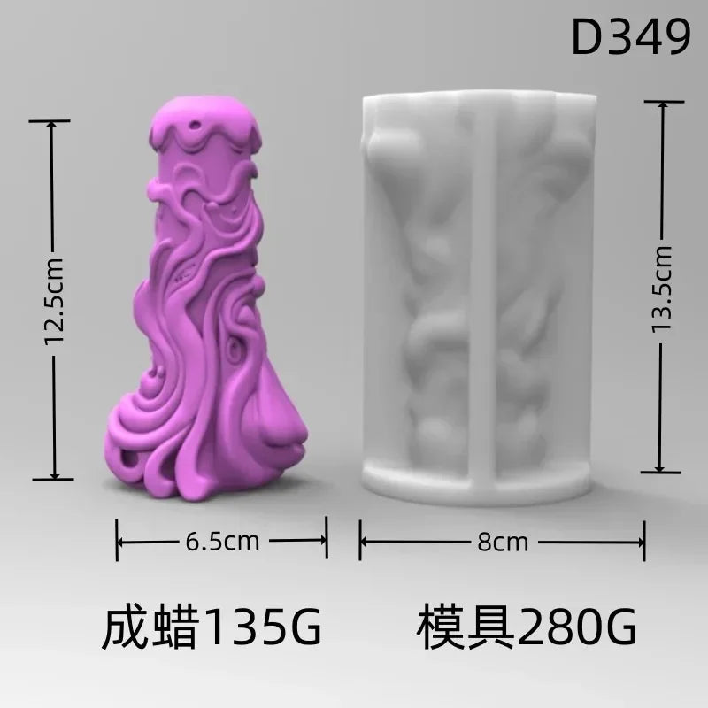 Wave cylindrical candle mold