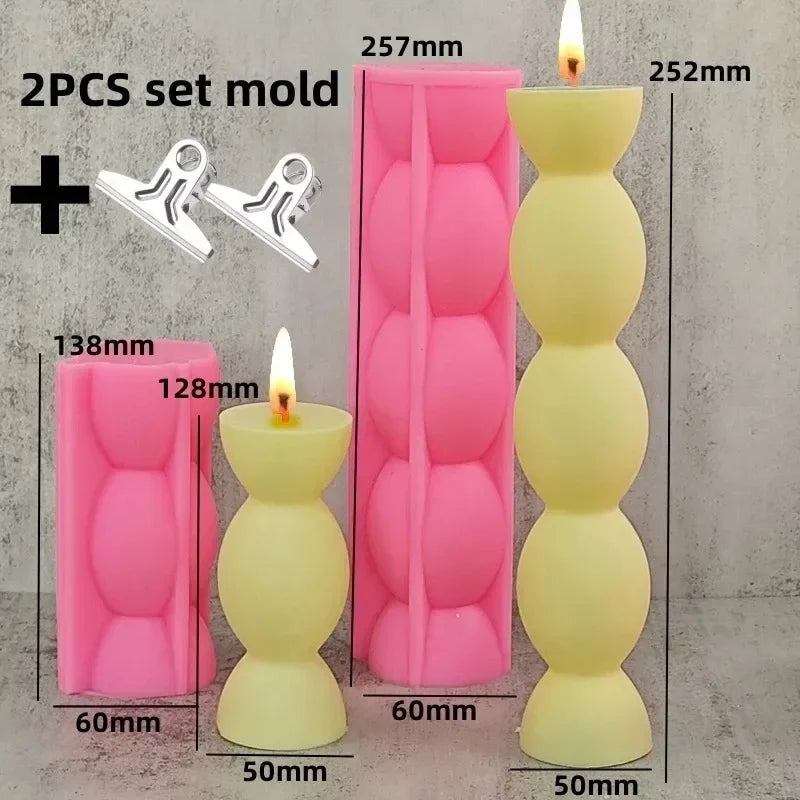 Wave cylindrical candle mold