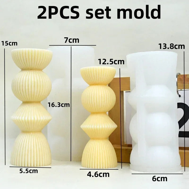 Wave cylindrical candle mold