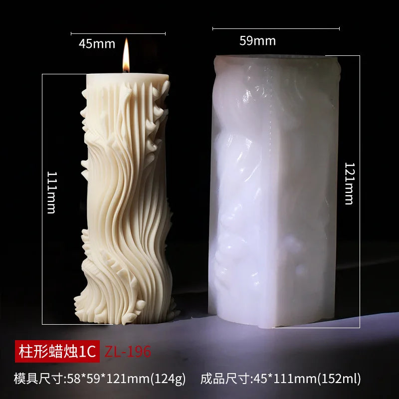 Wave cylindrical candle mold