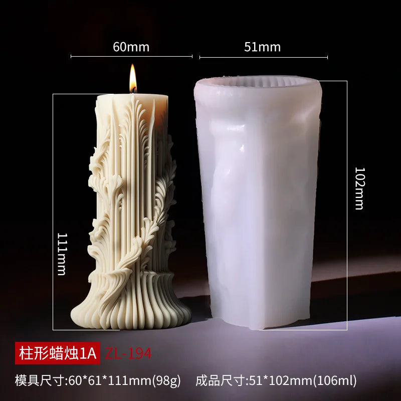 Wave cylindrical candle mold
