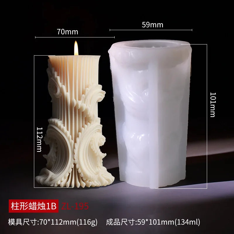 Wave cylindrical candle mold