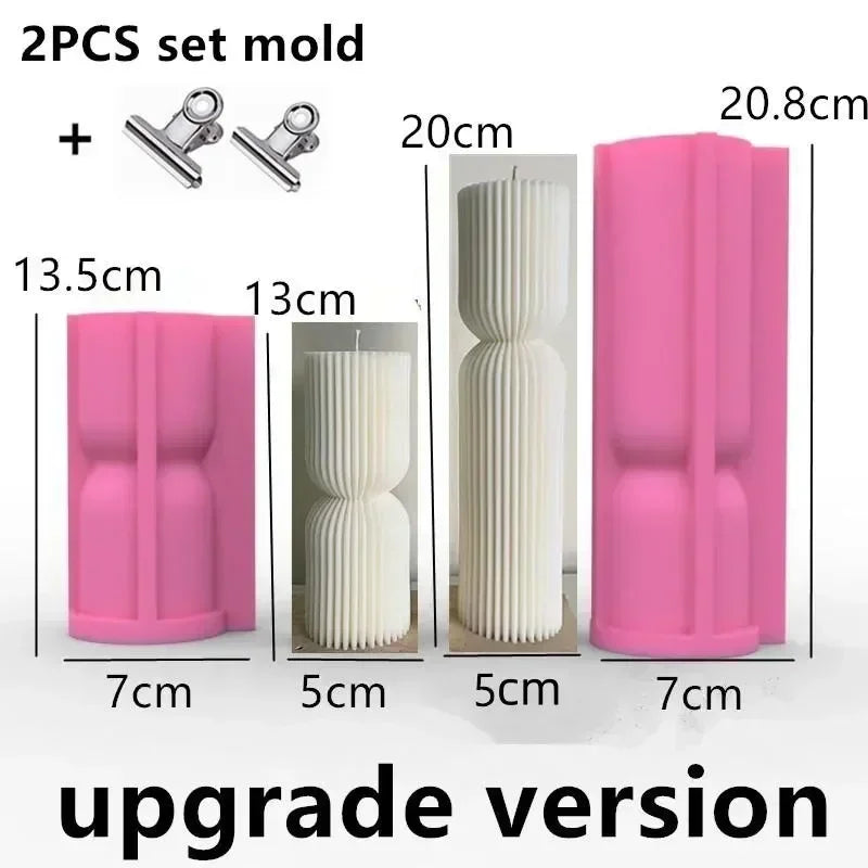 Wave cylindrical candle mold